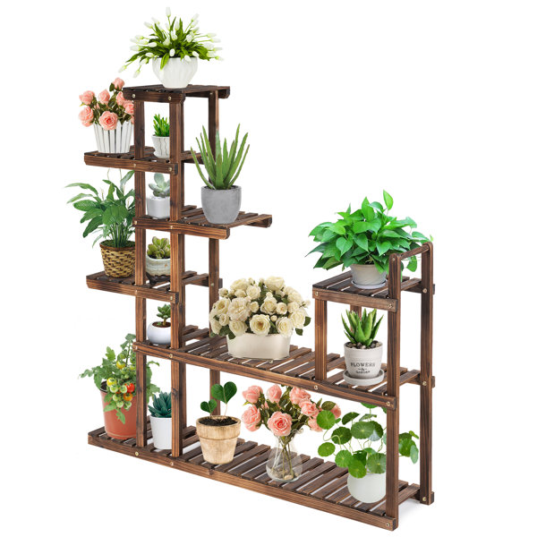 casart 7 Tier Flower Stand Wood Plant Shelf Flower Rack Freestanding Display Shelf Wayfair.co.uk